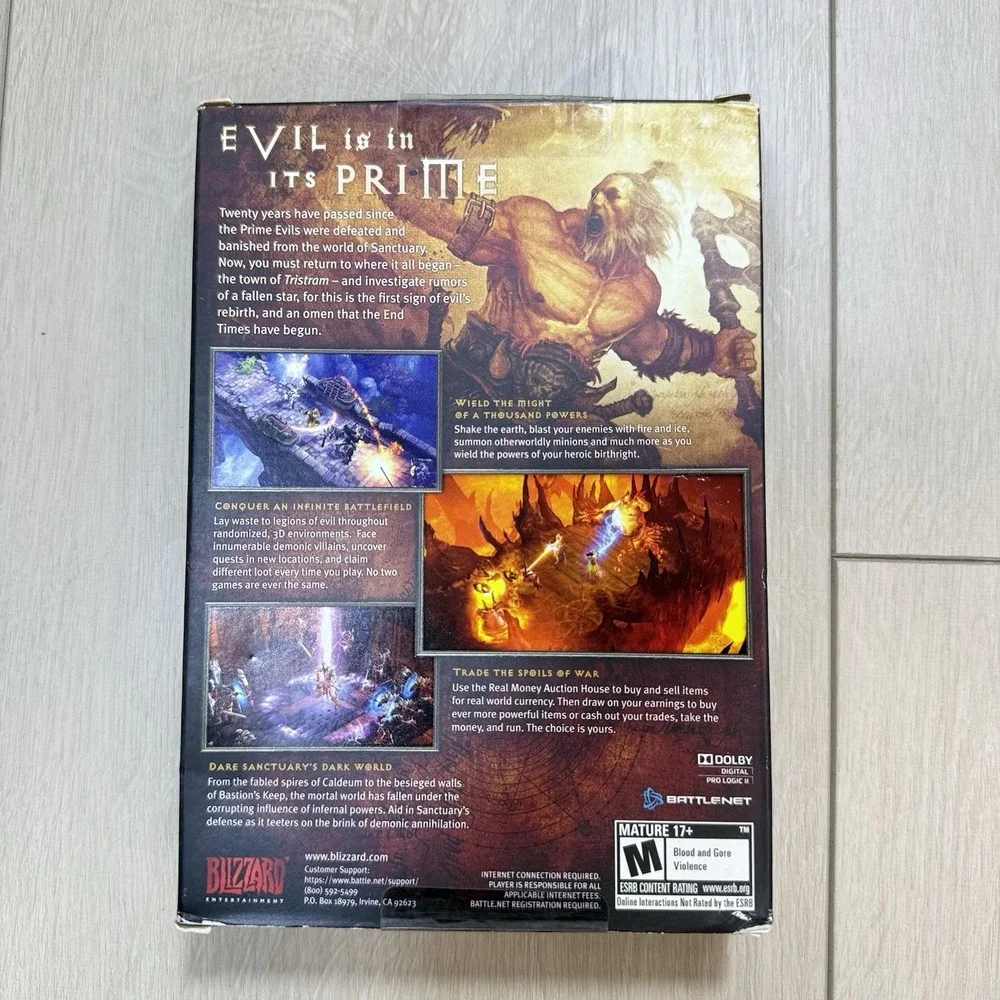 Diablo III PC Game Big‎ Box 2012 Blizzard DVD Manual Pass BattleNet RPG PCs